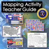 Teacher guide for mapping activity with maps and digital tools on a world map background