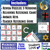 Monotheistic Religions Vocab Puzzles Judaism Christianity Islam North Africa and SW Asia Social Studies Stuff Middle East Lesson Resources