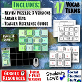 Digital World War 1 Vocabulary Puzzle WWI Review Activity Social Studies Stuff Google Lesson Resources