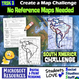 Geography of South America Map Practice Activities | Print & Digital | Microsoft