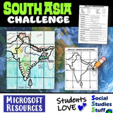 South Asia Create a Map Activity | Solve Location Clues | India Geography