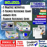 Digital USA Five Themes of Geography Practice Social Studies Stuff Google 5 Themes Lesson Resources