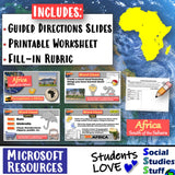 Africa Word Cloud Worksheet and Rubric African Culture and Geography Social Studies Stuff Lesson Resources