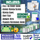 Types of Economic Systems Study Guide, Game, Test - Evaluate Social Studies Stuff Google Lesson Resources