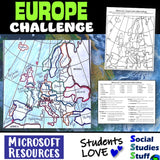 Europe Create a Map Activity | Solve Location Clues | European Geography