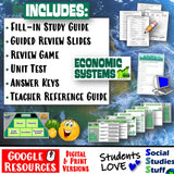 Types of Economic Systems Study Guide, Game, Test - Evaluate Social Studies Stuff Google Lesson Resources