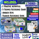 Digital USA Five Themes of Geography Practice Social Studies Stuff Microsoft 5 Themes Lesson Resources