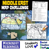 The Middle East Create a Map Worksheet | SW Asia and North Africa Location Clues