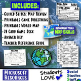 World Map Skills Fan and Pick Card Game Cooperative Learning Activity Social Studies Stuff Lesson Resources