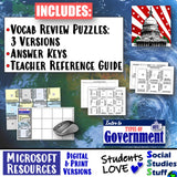 Types of Governments Puzzle Vocabulary Review Social Studies Stuff Lesson Resources