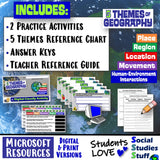 Five Themes of Geography 2 Practice Activities Social Studies Stuff 5 Themes Lesson Resources