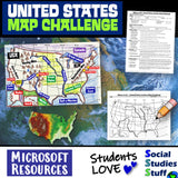 United States Geography Create a Map Activity | Solve Location Clues | USA