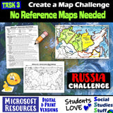 Geography of Russia Map Practice Activities | Print and Digital | Microsoft