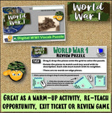 World War 1 Review Puzzles | WWI Vocab Activity | Print and Digital | Microsoft