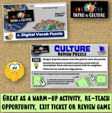 Intro to Culture and Cultural Traits Vocab Review Puzzles and Unit Quiz | Google