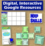 Map Skills & Geographic Tools Vocab Puzzle and Quiz | Print and Digital | Google