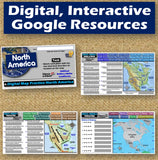 North America Map Activities | USA Canada Mexico | Print and Digital | Google