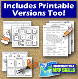 Map Skills & Geographic Tools Vocab Puzzle & Quiz | Print & Digital | Microsoft