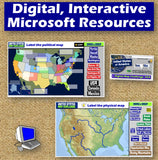 USA Geography United States Map Practice Activity | Print & Digital | Microsoft