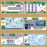 World Mental Map 5E Lesson | Continents and Oceans | Print & Digital | Microsoft