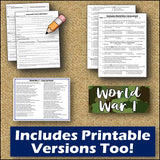 Intro to WWI Study Guide, Review Game, Test | Assess World War 1 | Microsoft