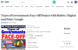 Types of Governments Face-Off Project with Rubric | Digital and Print | Google